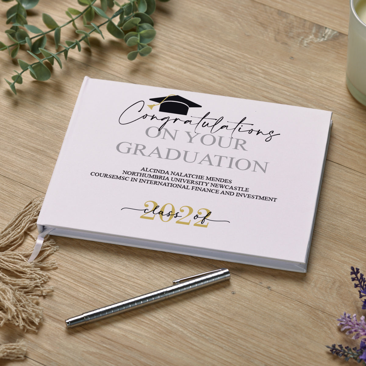 Personalised Class of Year Graduation Gift Guest Book