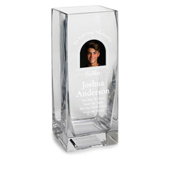 Personalised In Loving Memory Flower Vase Remembrance with Arched Photo