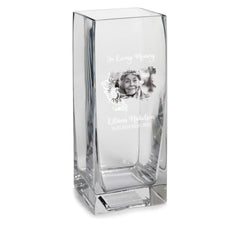 Personalised In Loving Memory Flower Vase Remembrance with photo