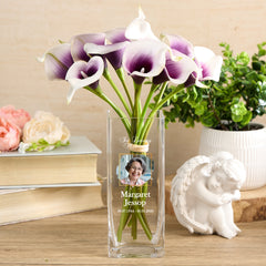 Personalised In Loving Memory Flower Vase Remembrance Keepsake with Photo