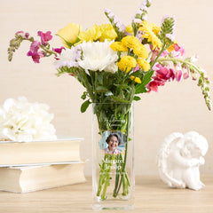 Personalised In Loving Memory Flower Vase Remembrance Keepsake with Photo