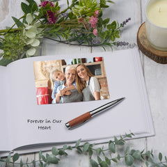 Large Personalised Funeral Condolence Memorial Book With Photo