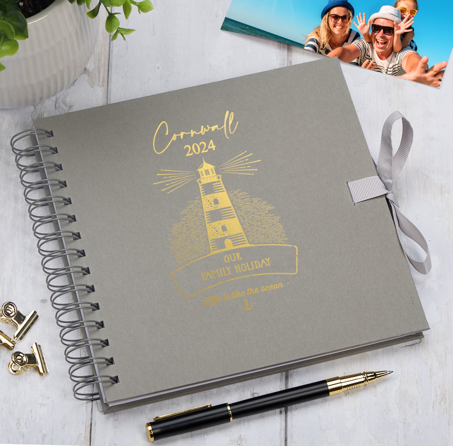 Personalised Lighthouse Seaside Family Holidays Journal Album Multiple Colour Scrapbook