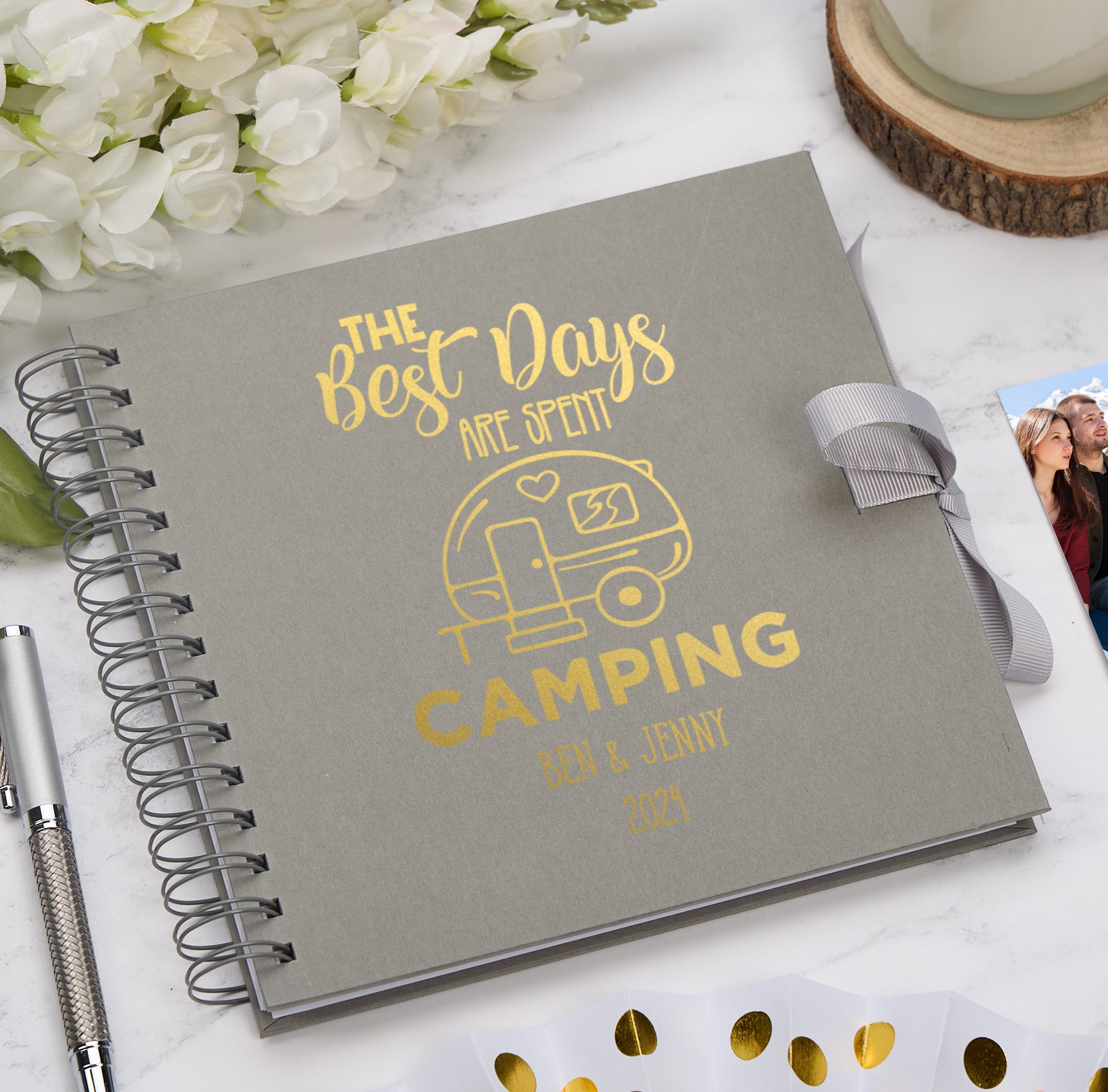 Personalised Gone Camping Travel Journal Album Multiple Colour Scrapbook