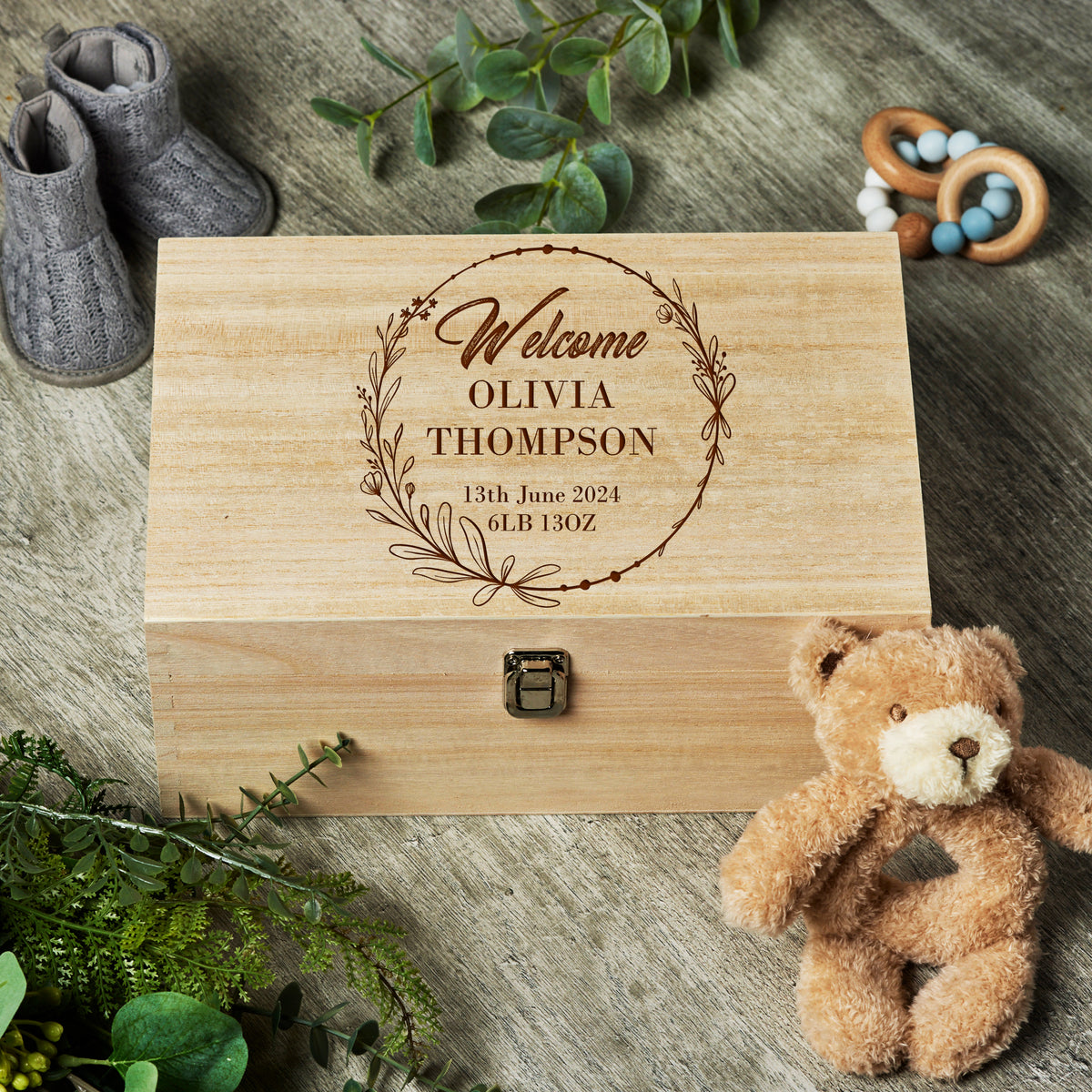 Personalised  Large Wooden Memory Box Gifts Ideas For Boys and Girls Keepsake