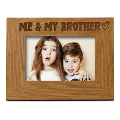 Oak Me and My Brother Picture Photo Frame Heart Gift Landscape