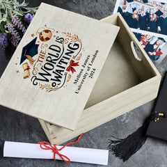 Personalised Large Graduation Keepsake Box The World Is Waiting