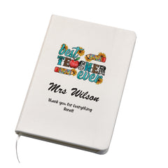 Personalised Best Teacher Gift Leatherette Notebook