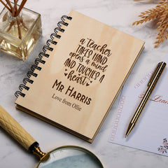 Personalised Wooden Teacher Gift Notebook Touches A Heart