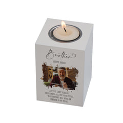 Memorial Brother Tea Light Holder Bereavement Sympathy Gift With Photo