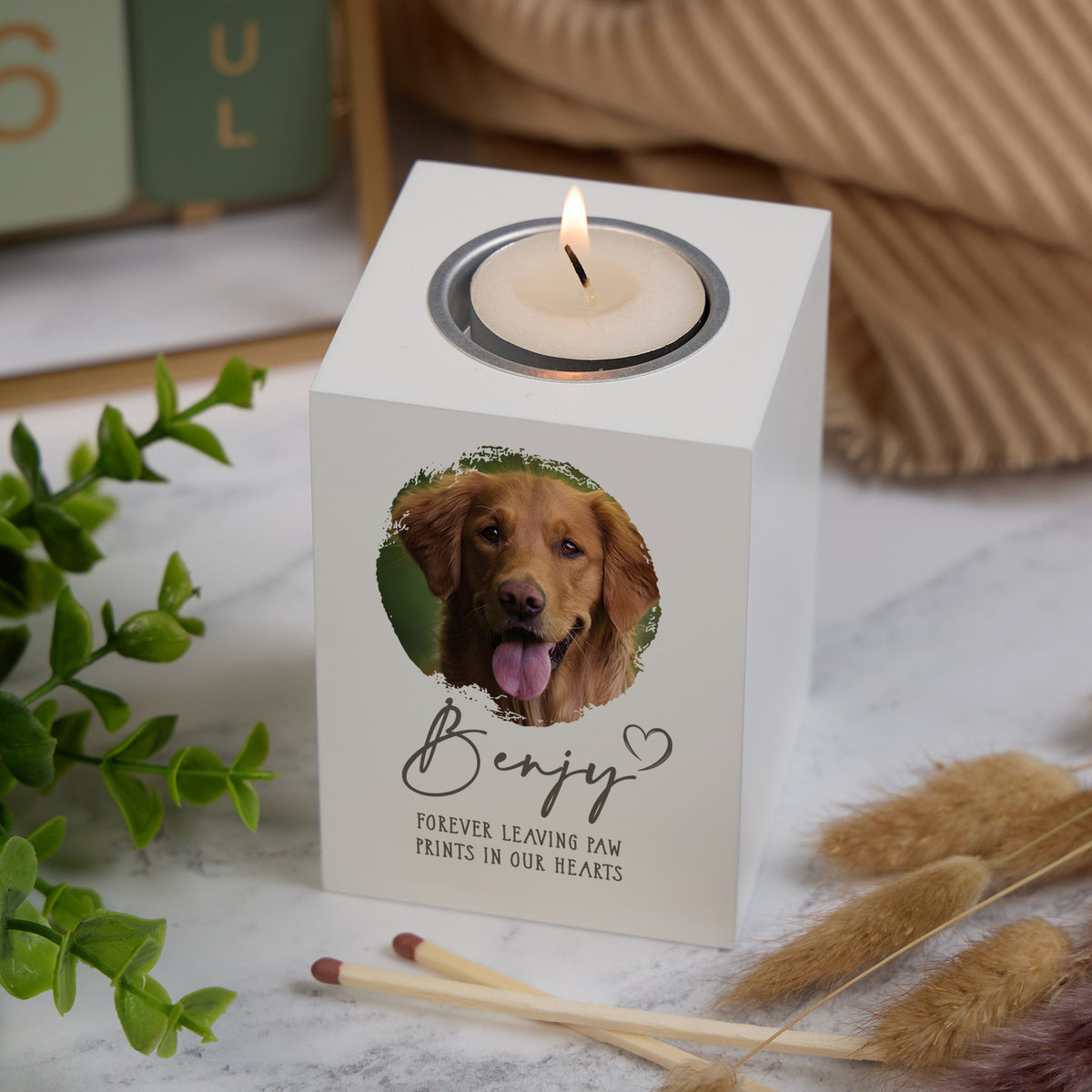 Personalised Pet Memorial Photo Candle Tealight Holder