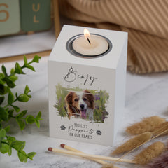 Personalised Remembrance Pet Memorial Photo Candle Tealight Holder