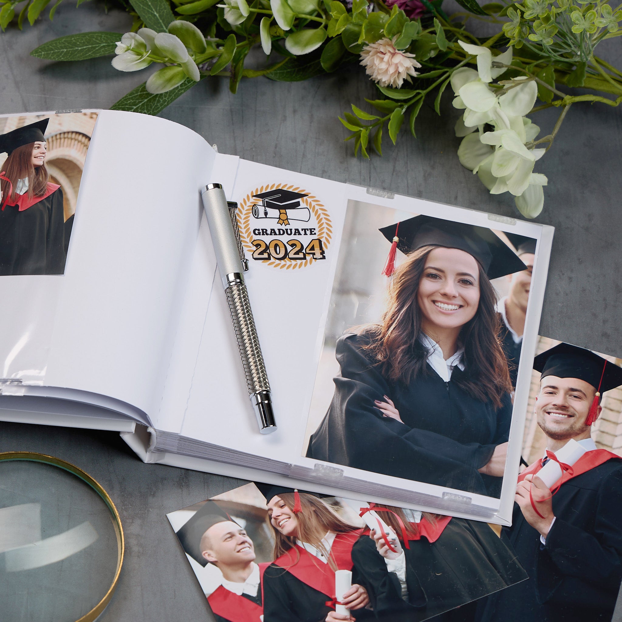 Personalised Graduation Photo Album Keepsake Gift Watercolour Hat