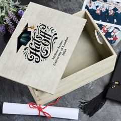 Personalised Large Graduation Keepsake Box Hats Off