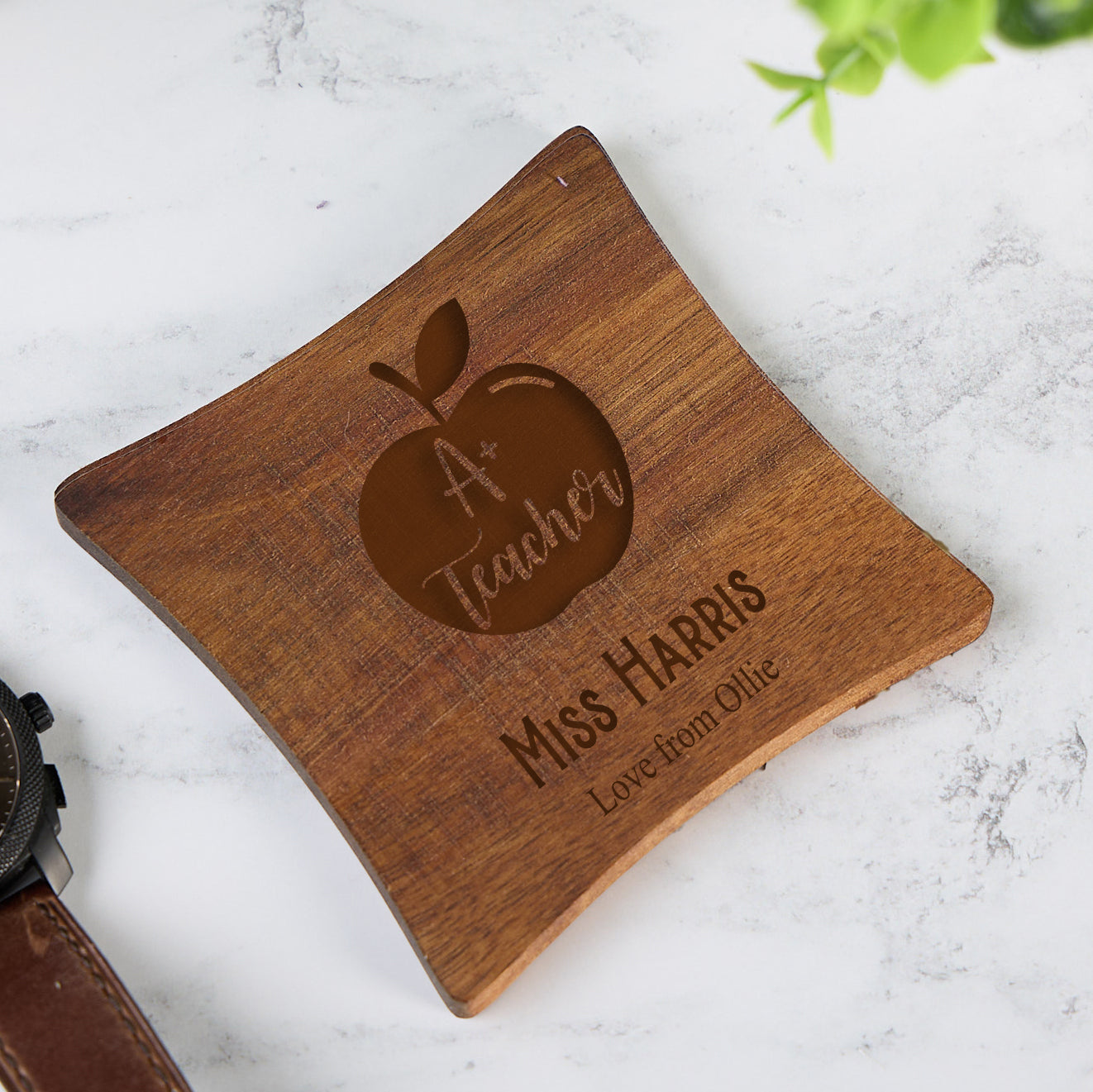 Personalised Teacher Gift Wooden Coasters With Sentiments