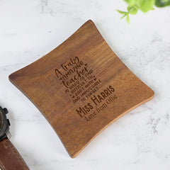 Personalised Teacher Gift Wooden Coasters With Sentiments