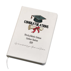 Personalised Congratulation Graduation Gift Leatherette Notebook