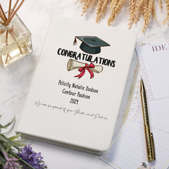 Personalised Congratulation Graduation Gift Leatherette Notebook