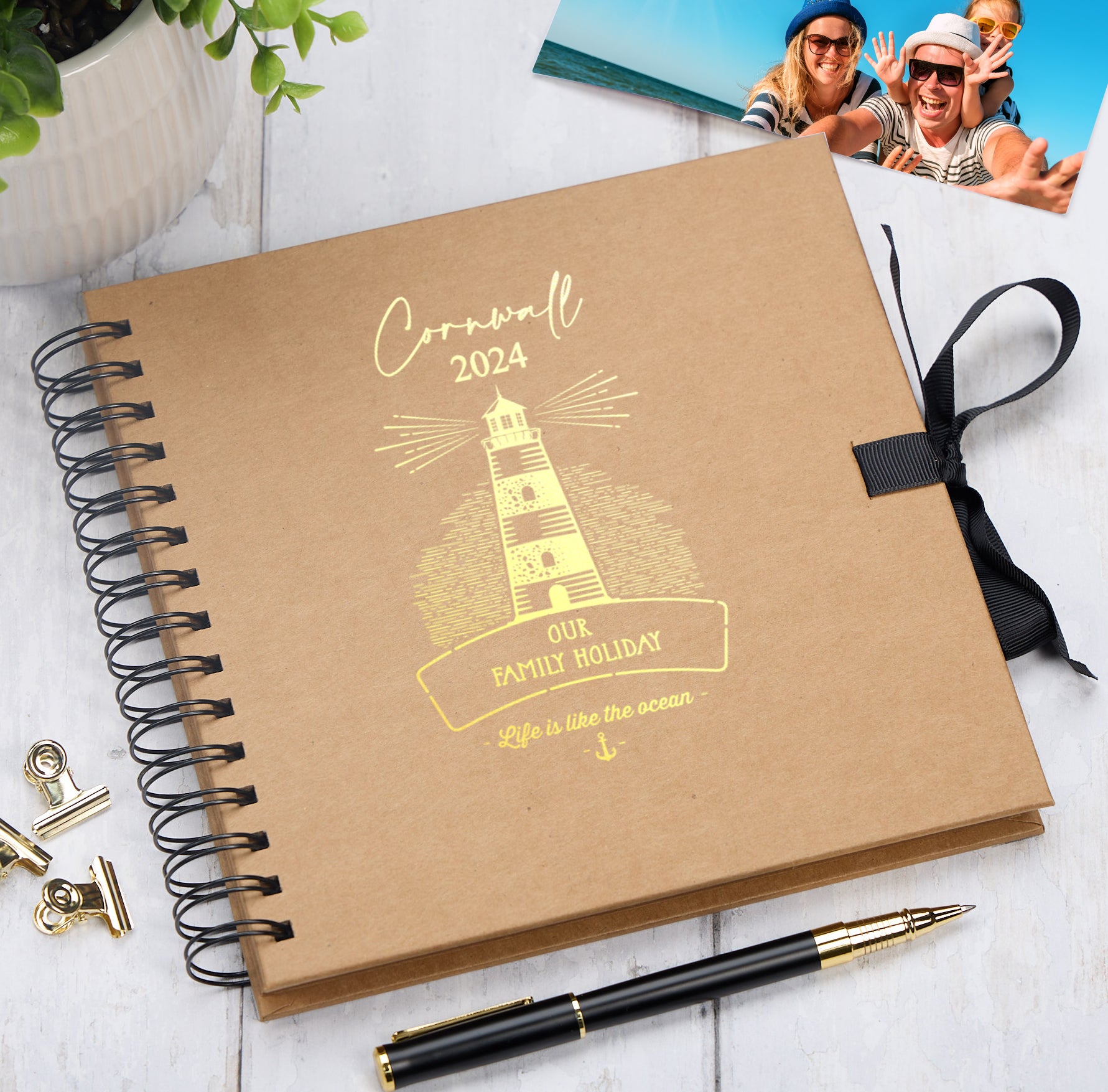 Personalised Lighthouse Seaside Family Holidays Journal Album Multiple Colour Scrapbook