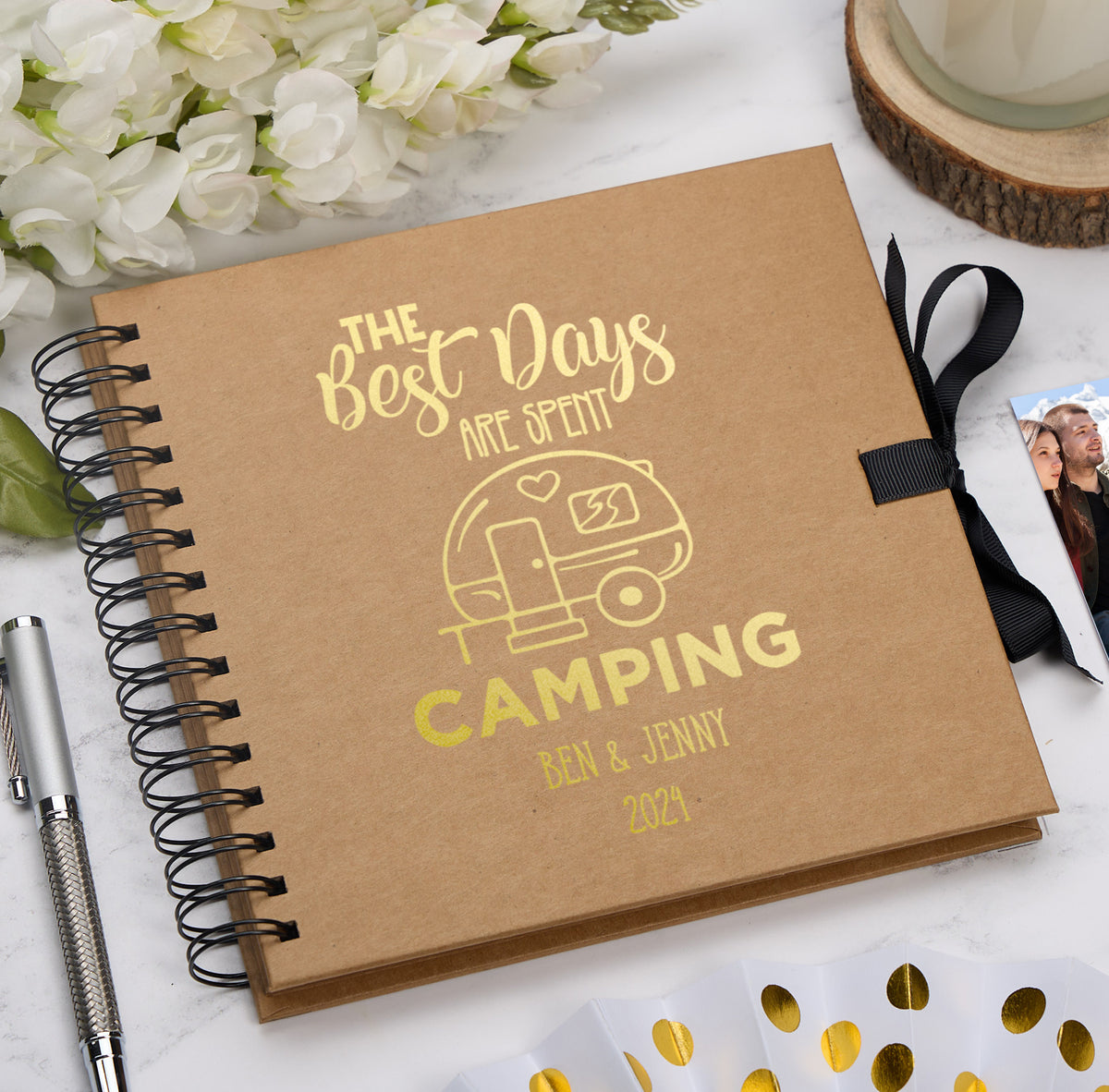 Personalised Gone Camping Travel Journal Album Multiple Colour Scrapbook