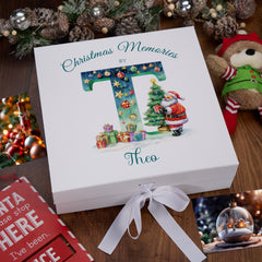 Personalised Christmas Family Baby Keepsake Memory Box With Santa's Letter