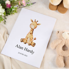 Baby Certificate Holder Personalised Linen Cover With Photo Space