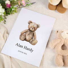 Baby Certificate Holder Personalised Linen Cover With Photo Space