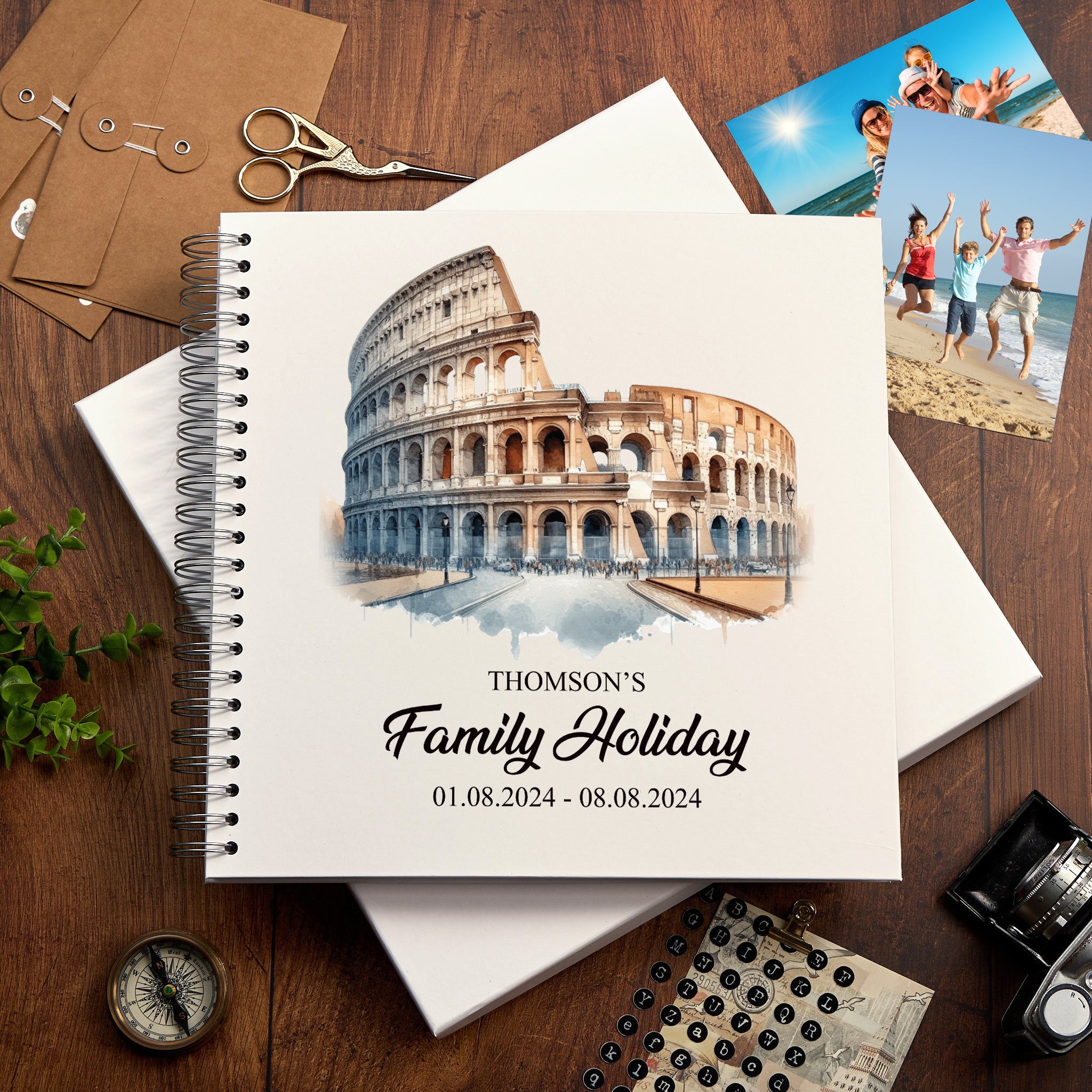 Personalised Rome Holiday Memory Scrapbook Journal Photo Albums