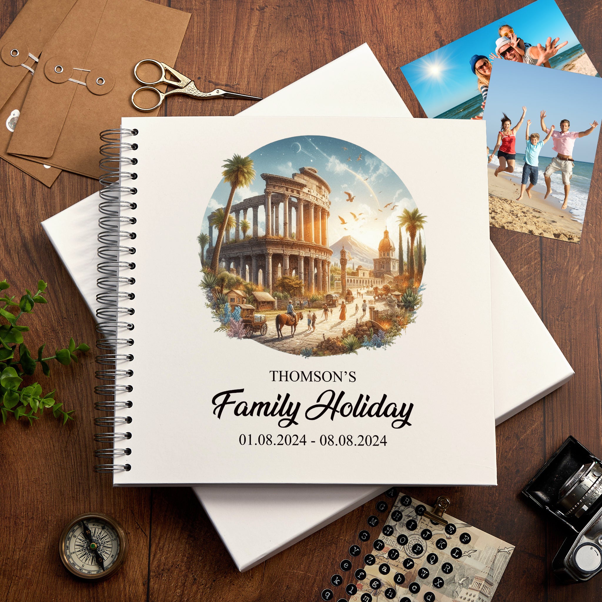 Personalised Rome Holiday Memory Scrapbook Journal Photo Albums