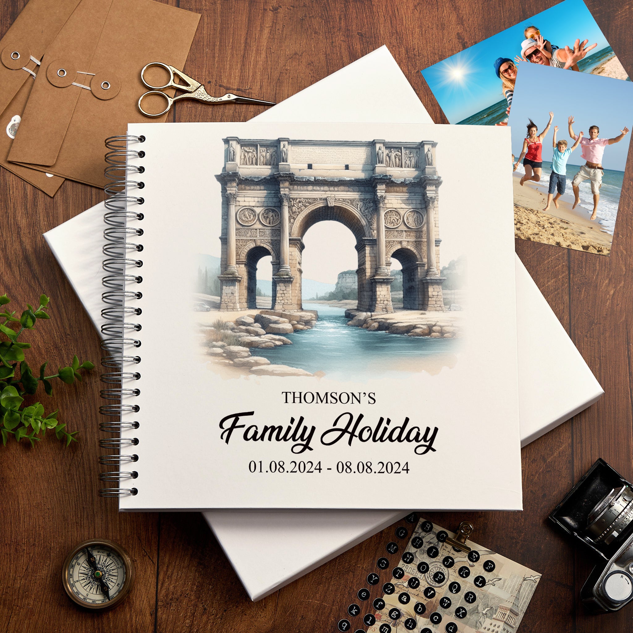 Personalised Rome Holiday Memory Scrapbook Journal Photo Albums