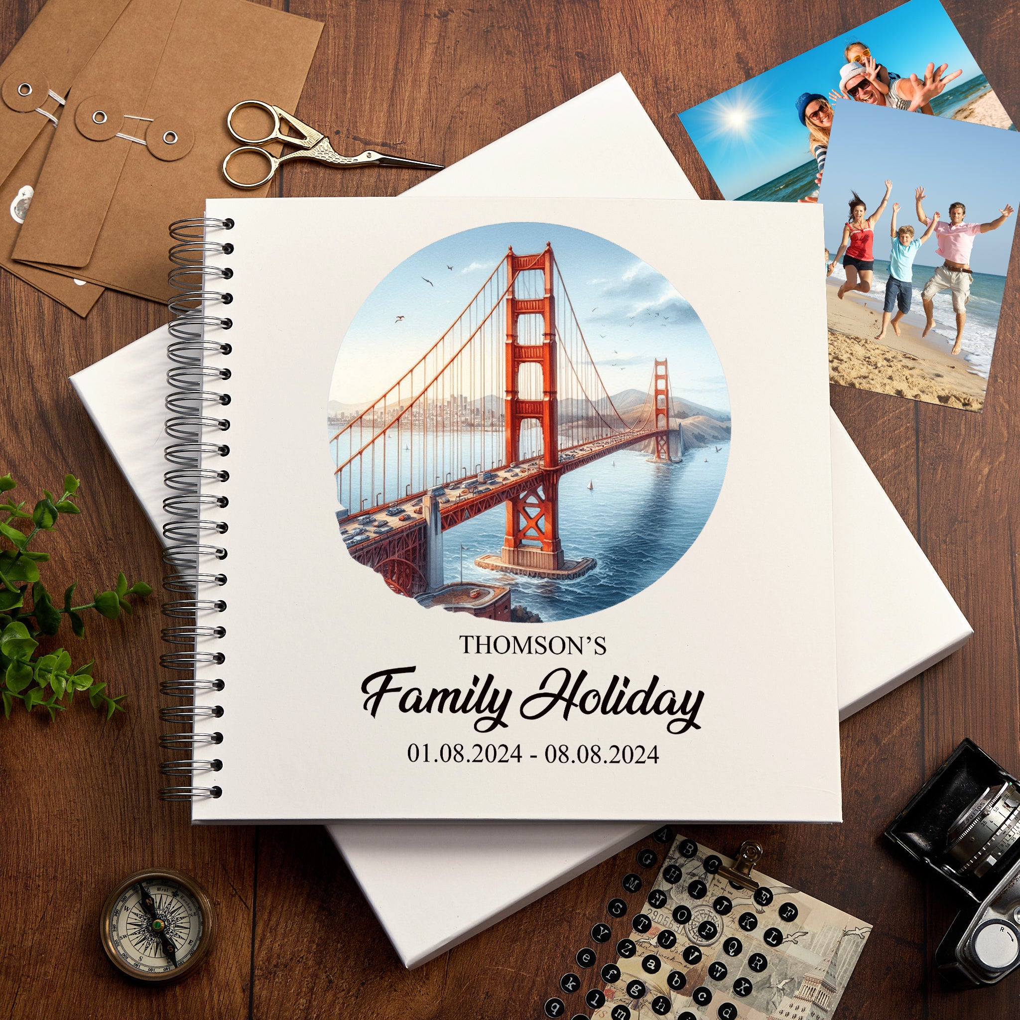 Personalised San Francisco Holiday Memory Scrapbook Journal Photo Albums