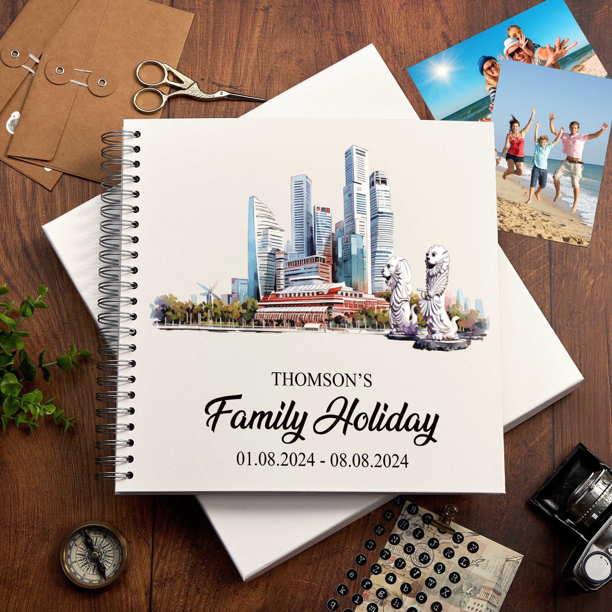 Personalised Singapore Holiday Memory Scrapbook Journal Photo Albums