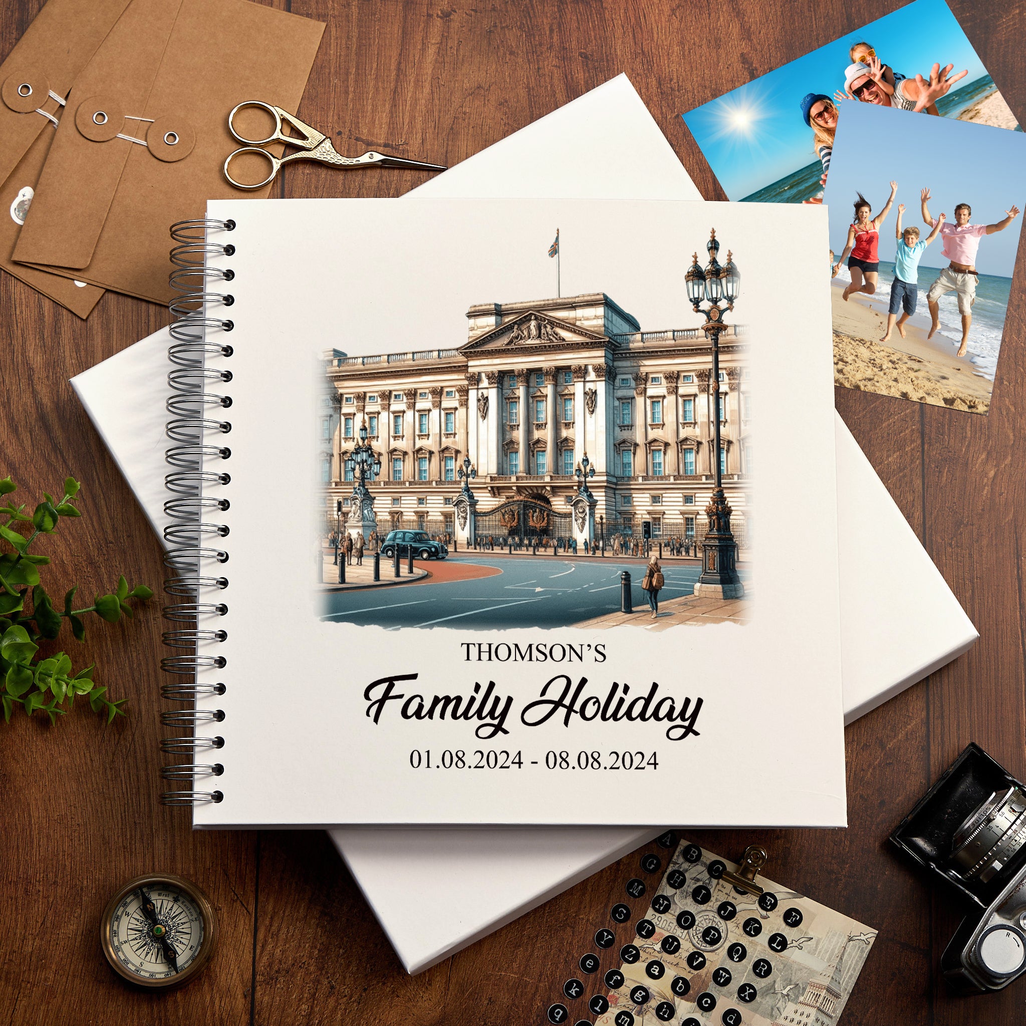 Personalised England, London Holiday Memory Scrapbook Journal Photo Albums