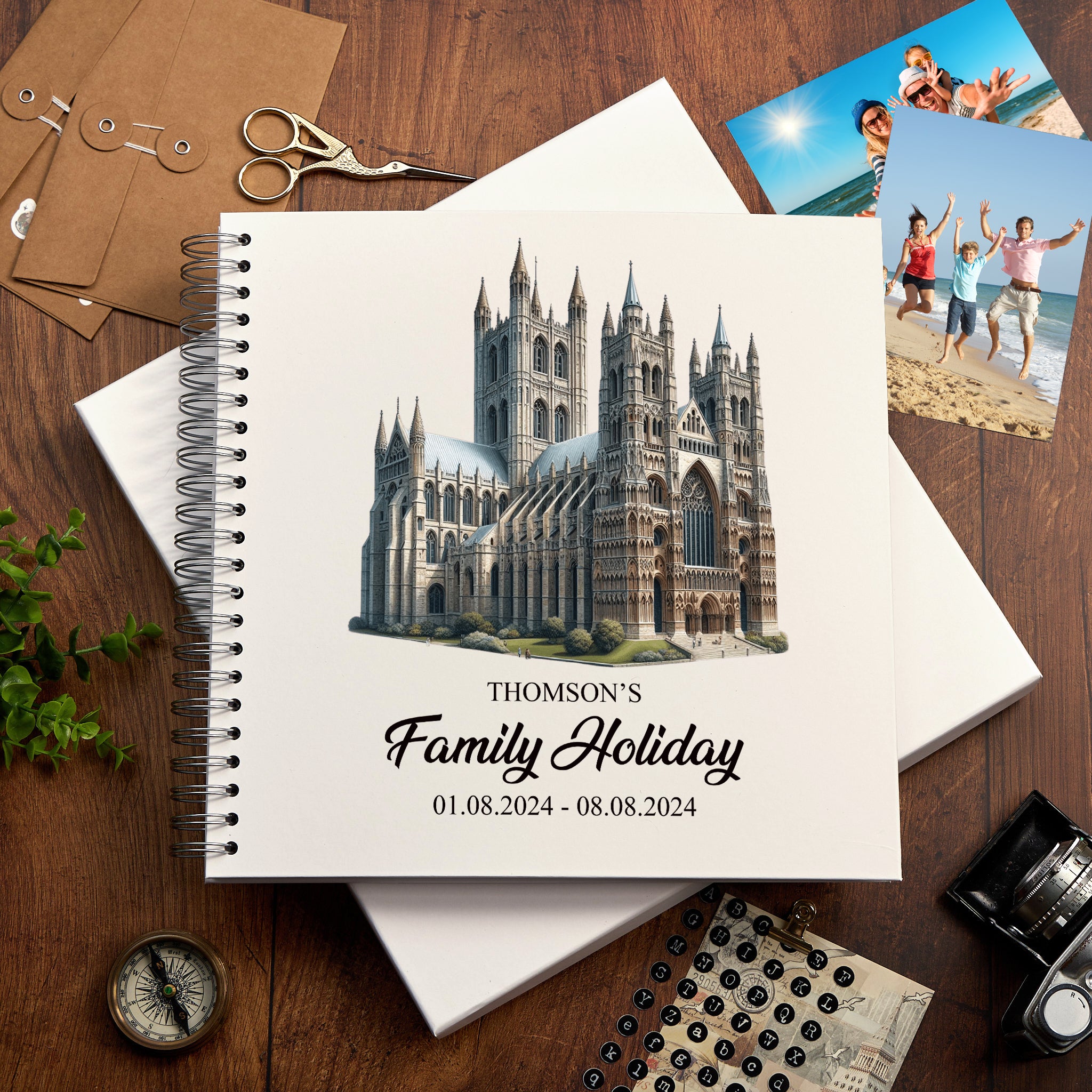 Personalised England, London Holiday Memory Scrapbook Journal Photo Albums