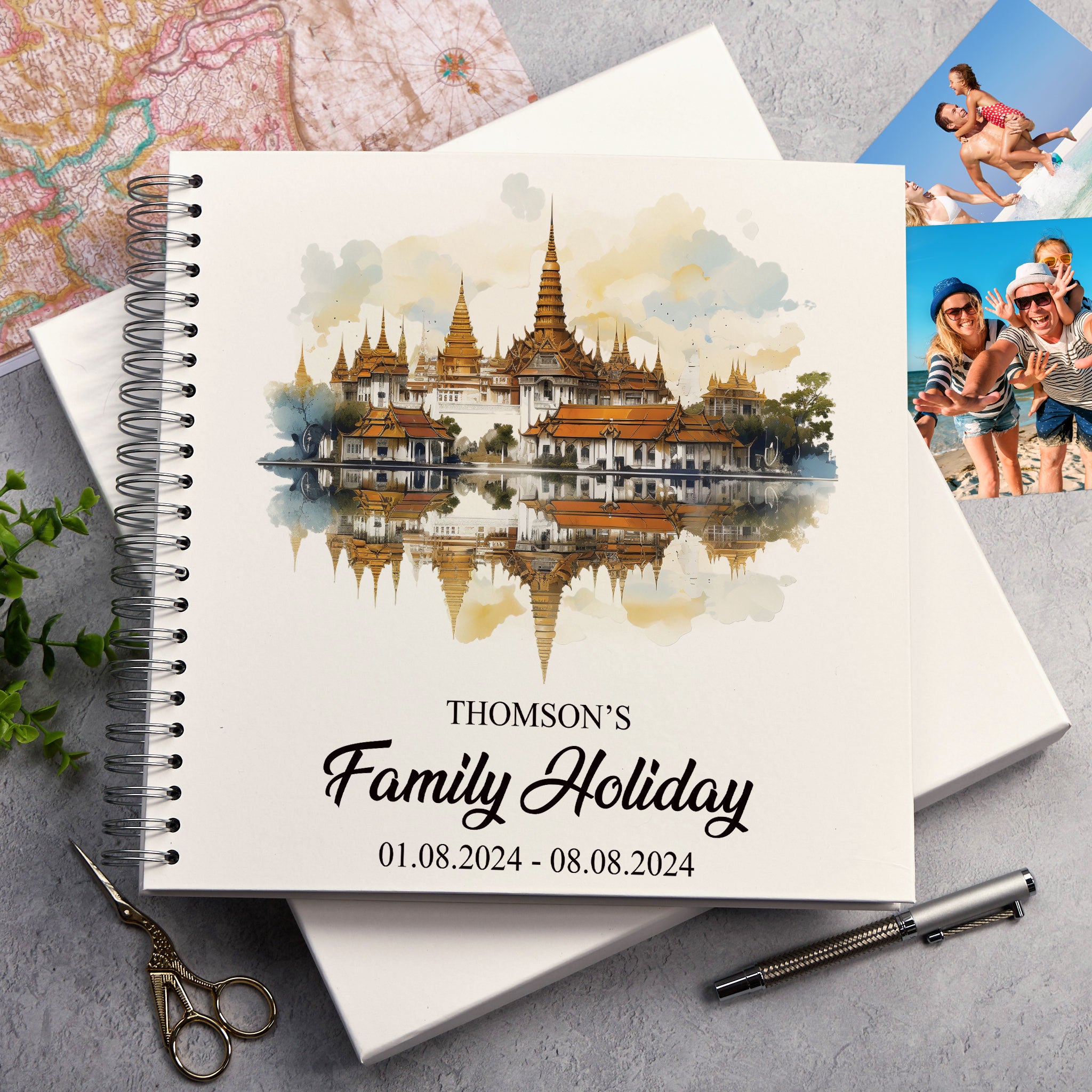 Personalised Bangkok Holiday Memory Scrapbook Journal Photo Albums