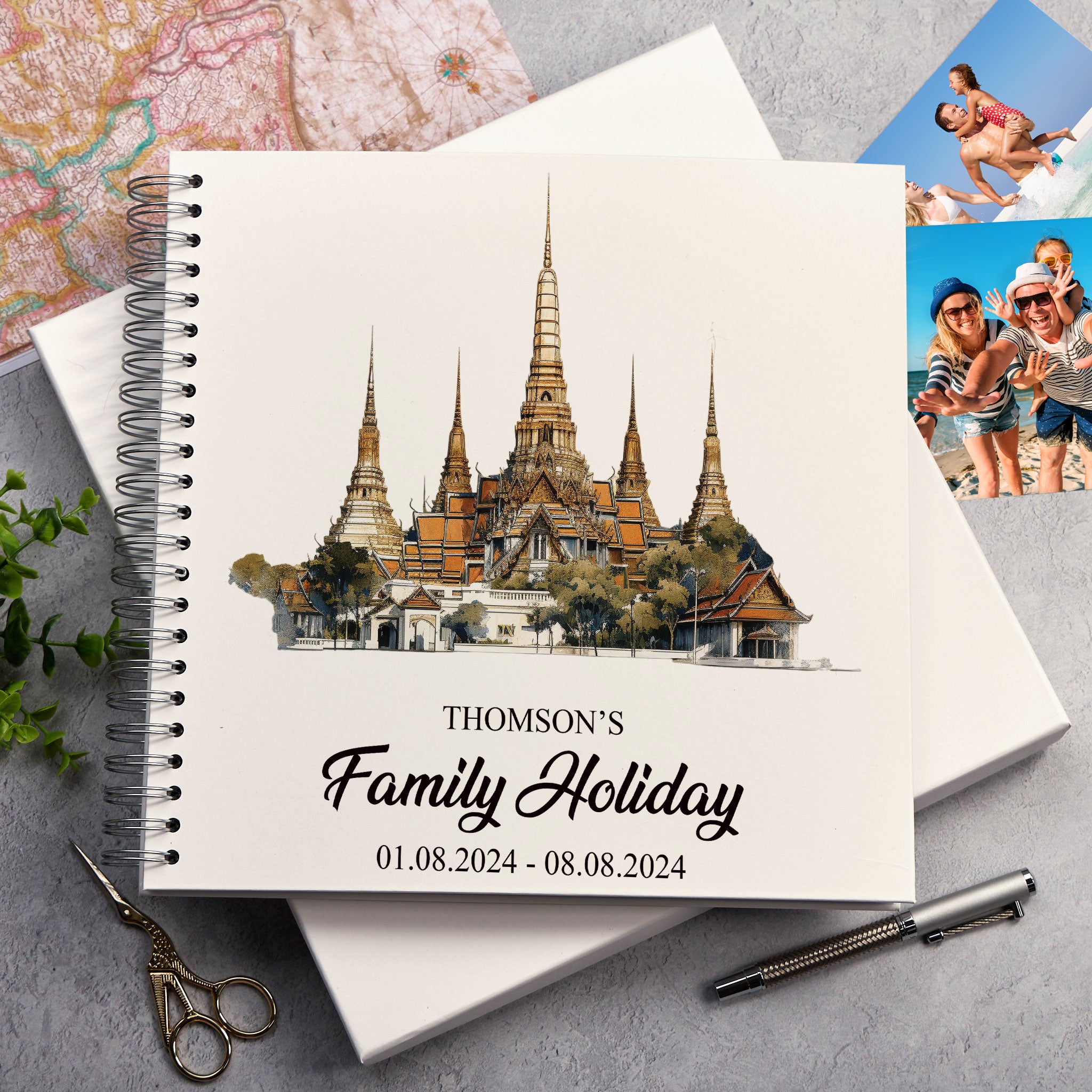 Personalised Bangkok Holiday Memory Scrapbook Journal Photo Albums