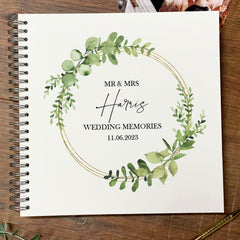 Large Wedding Memories Photo Album Scrapbook Guest Book Boxed With Wreath