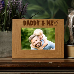 Oak Picture Photo Frame Daddy & Me Heart Gift Landscape