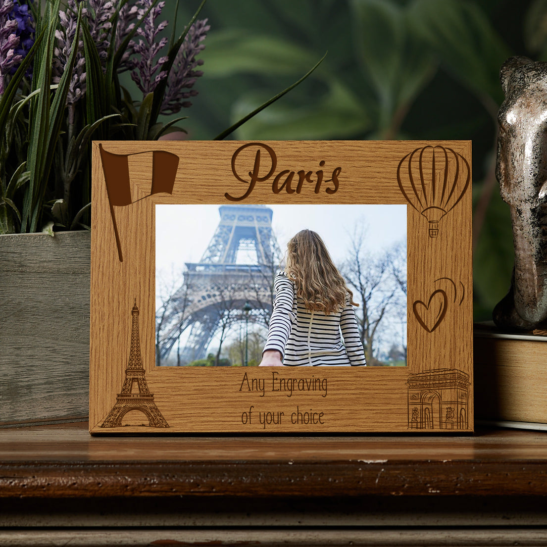 Personalised Paris Holiday Memory Photo Frame Engraved