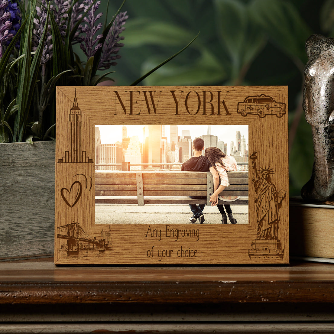 Personalised New York Holiday Memory Photo Frame Engraved