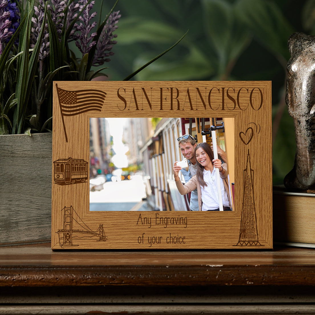 Personalised San Francisco Holiday Memory Photo Frame Engraved