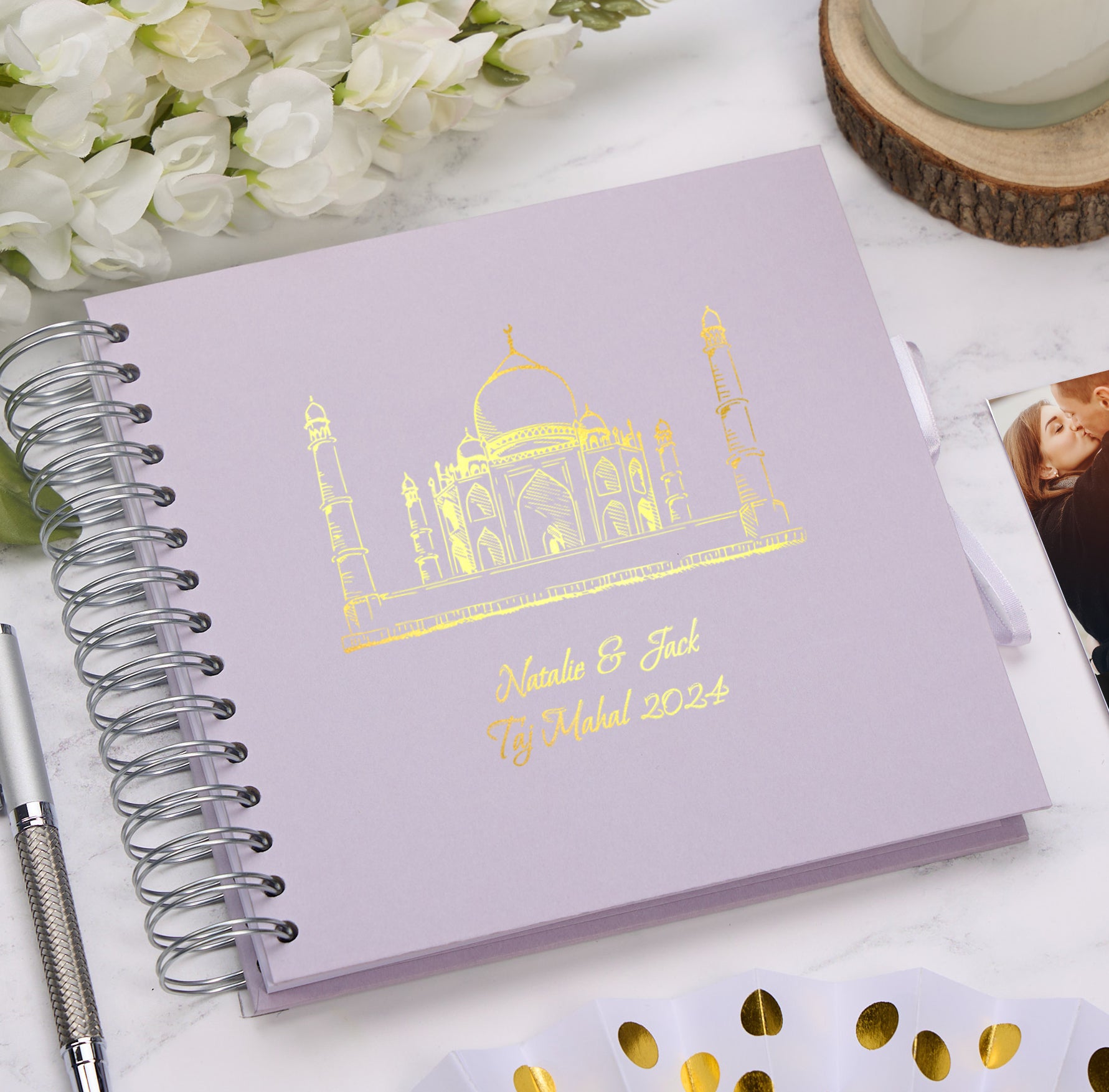 Personalised India Travel Taj Mahal, Photo Album or Scrapbook Multiple Colours