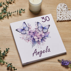 Personalised Any Age Luxury Birthday Photo Album With Butterflies 16th 18th 21st 30th 40th 50th 60th