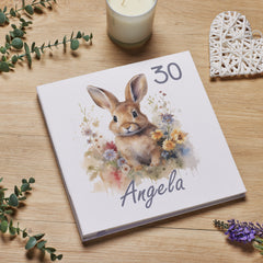 Personalised Any Age Luxury Birthday Photo Album With Bunny 16th 18th 21st 30th 40th 50th 60th