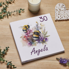 Personalised Any Age Luxury Birthday Photo Album With Bumble Bee 16th 18th 21st 30th 40th 50th 60th