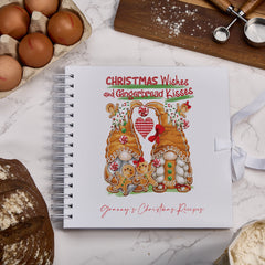 Personalised Christmas Recipe Book, Cook Book, Bakers Gingerbread Theme