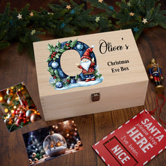 Personalised Large Brown Christmas Eve Box With Gnome Lettering