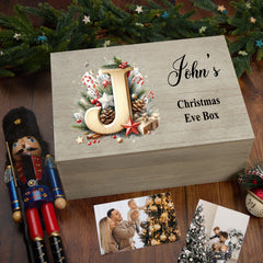 Personalised Large Christmas Eve Box Heart Crate With Wooden Lettering