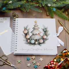 Personalised Christmas Planner Book With Decorative Baubles