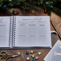 Personalised Christmas Planner Book With Decorative Baubles